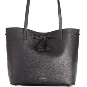 Kate Spade New York Hayes Street Nandy Black Pebbled Leather Tote